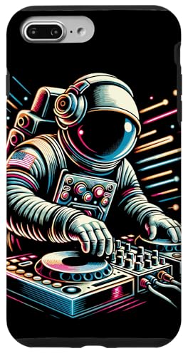 Hülle für iPhone 7 Plus/8 Plus Astronaut DJ Plattenspieler Weltraum Party EDM Elektro Musik von Funny Astronaut Space Apparel