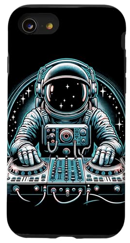 Hülle für iPhone SE (2020) / 7 / 8 Astronaut DJ Plattenspieler Weltraum Party EDM Elektro Musik von Funny Astronaut Space Apparel