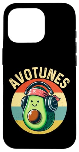 Hülle für iPhone 16 Pro DJ-Avocado mit Kopfhörern für Männer, Jungen, Frauen, Kinder von Funny Avocado Gifts For Men Women Kids