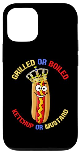 Hülle für iPhone 12/12 Pro Lustiger Hotdog King gegrillter gekochter Ketchup Senf BBQ Hotdogs von Funny BBQ Cookout Food Family Reunion Matching Fun