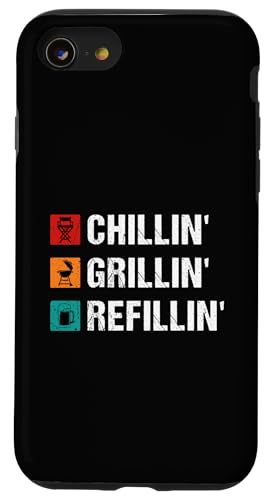 Hülle für iPhone SE (2020) / 7 / 8 Chillin' Grillen 'Nachfüllen von Funny BBQ Grilling Chillin' Grillin' Refillin'