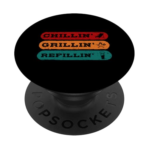 Chillin' Grillen 'Nachfüllen PopSockets Klebender PopGrip von Funny BBQ Smoking Meat Brisket Ribs