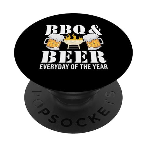 Grillen und Bier: Jeden Tag des Jahres: Grillköche PopSockets Klebender PopGrip von Funny Backyard Barbecue Gifts