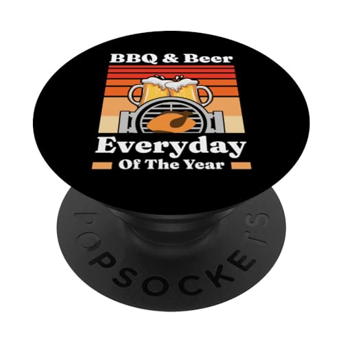 Grillen und Bier: Jeden Tag des Jahres: Grillköche PopSockets Klebender PopGrip von Funny Backyard Barbecue Gifts