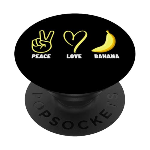 Bananas Lover Peace Love Banane PopSockets Klebender PopGrip von Funny Banana Lover Designs