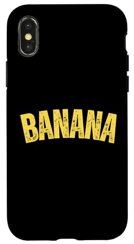 Vintage-Bananenliebhabertext, Retro-Banane der alten Schule Hülle für iPhone X/XS von Funny Banana Lover Designs