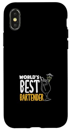 Hülle für iPhone X/XS World's Best Bartender Funny Barkeeper von Funny Bartender Bartending Apparel & Gifts