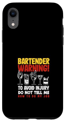 Hülle für iPhone XR Barkeeper Warnung Lustiger Barkeeper Vermeiden Sie Verletzungen Job von Funny Bartender Bartending Apparel & Gifts