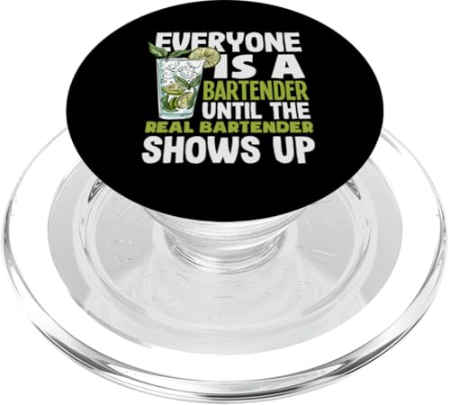 Lustiger Barkeeper Jeder echte Barkeeper zeigt sich auf PopSockets PopGrip für MagSafe von Funny Bartender Bartending Apparel & Gifts