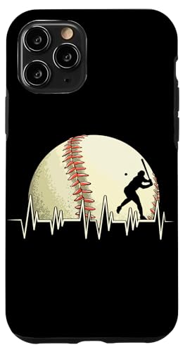 Hülle für iPhone 11 Pro Lustiger Baseball-Herzschlag Vintage Baseballspieler Hitter Kinder von Funny Baseball Lover Gifts for Men Boys Women