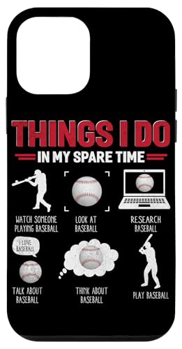 Hülle für iPhone 12 mini Things I Do In My Spare Time Lustiger Baseball-Liebhaber Spieler von Funny Baseball Lover Gifts for Men Boys Women