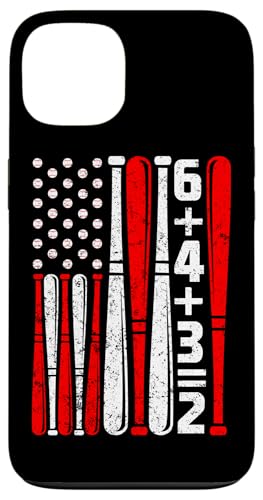 Hülle für iPhone 13 6+4+3 2 Baseball Double Play Patriotische Vintage Amerikanische Flagge von Funny Baseball Lover Gifts for Men Boys Women