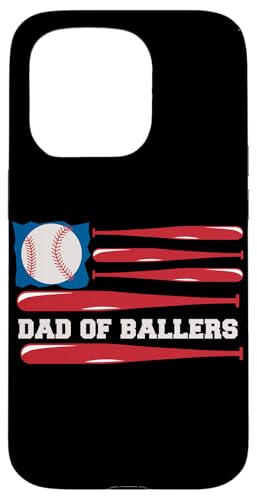 Hülle für iPhone 15 Pro Dad of Ballers Lustiger Baseball mit amerikanischer Flagge zum Vatertag von Funny Baseball Lover Gifts for Men Boys Women