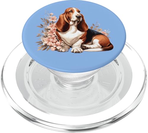 Cute Flowers Floral Basset Hound Lover PopSockets PopGrip für MagSafe von Funny Basshole Hound Dog Gifts Shirts & Hoodies