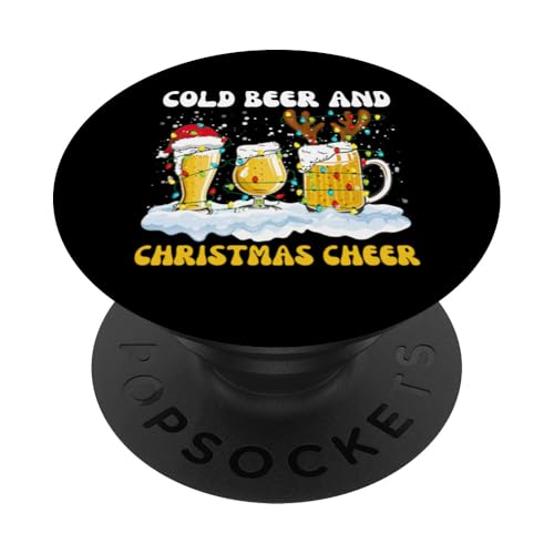 Lustiger Weihnachtstrinker Spruch PopSockets Klebender PopGrip von Funny Beer Christmas Drinking Xmas Pajama