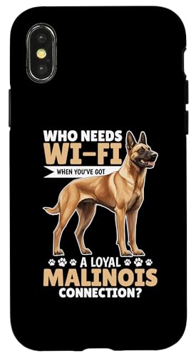 Hülle für iPhone X/XS Belgische Malinois Hunderasse, die WLAN braucht, wenn Sie eine von Funny Belgian Malinois Dog Graphics Co.