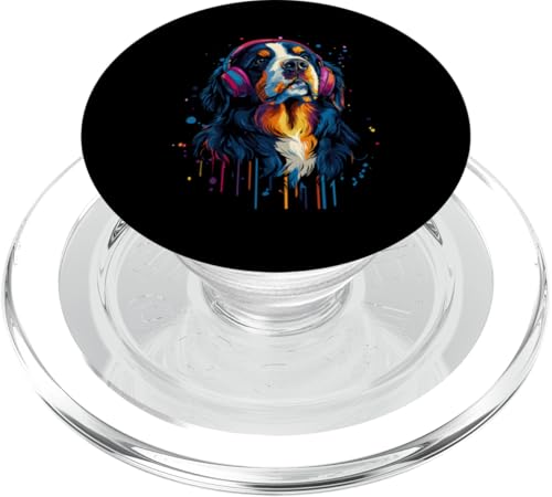 Mountain Dog Lover Pop Art Kopfhörer Berner Sennenhund PopSockets PopGrip für MagSafe von Funny Bernese Mountain Dog Lovers Designs