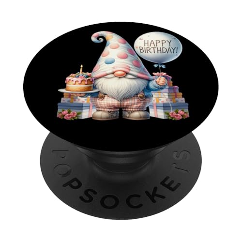 Happy Birthday Gnome Graphic For Women Girls Boys Cute Bday PopSockets Klebender PopGrip von Funny Birthday Gnomes Gifts For Women Men And Kids