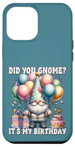 Hülle für iPhone 12 Pro Max Its My Birthday Dad Gnome With Colorful Birthday Balloons von Funny Birthday Gnomes Gifts For Women Men And Kids