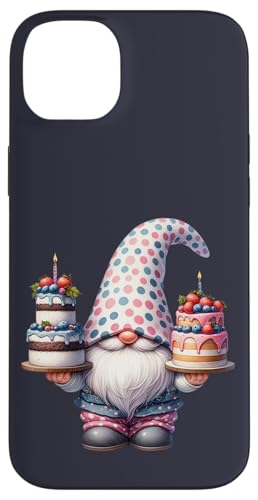 Hülle für iPhone 14 Plus Cute Birthday Cake Delivery Gnome For Girls Who Loves Baking von Funny Birthday Gnomes Gifts For Women Men And Kids