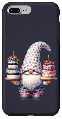 Hülle für iPhone 7 Plus/8 Plus Cute Birthday Cake Delivery Gnome For Girls Who Loves Baking von Funny Birthday Gnomes Gifts For Women Men And Kids