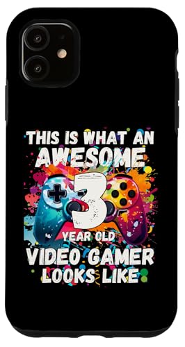 Hülle für iPhone 11 So sieht ein fantastischer 3-jähriger Videospieler aus von Funny Birthday Video Gaming Youth Apparel