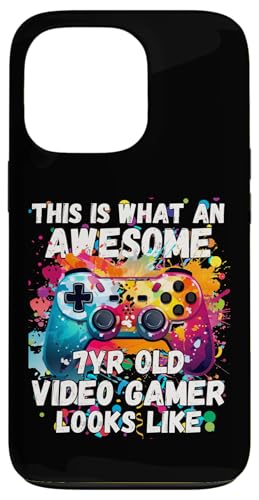 Hülle für iPhone 13 Pro So sieht ein fantastischer 7-jähriger Videospieler aus von Funny Birthday Video Gaming Youth Apparel