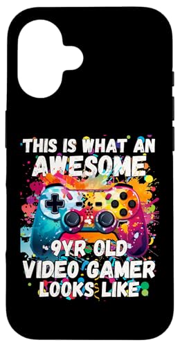 Hülle für iPhone 16 So sieht ein toller 9-jähriger Videospieler aus von Funny Birthday Video Gaming Youth Apparel