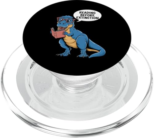 Lesebuch Leser Dinosaurier T-Rex Lesen Bibliothekar Bücherwurm PopSockets PopGrip für MagSafe von Funny Bookworm Shirts And Gifts For Book Lovers