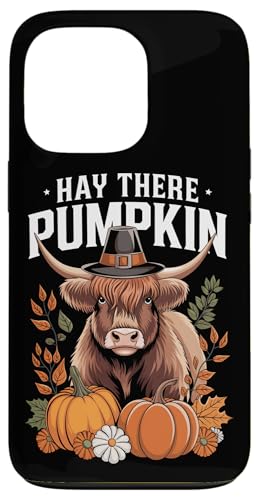 Hülle für iPhone 13 Pro Entzückender Thanksgiving Highland Cow Pilgrim Heu There Kürbis von Funny Boys Girls Men Women Thanksgiving Tees Gifts