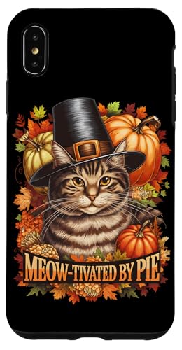 Hülle für iPhone XS Max Lustiges Thanksgiving-Pilger-Katzenliebhaber, Miau-Tivated von Funny Boys Girls Men Women Thanksgiving Tees Gifts