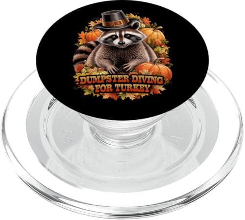 Thanksgiving Racoon Pilgrim Coon Dumpster Tauchen für die Türkei PopSockets PopGrip für MagSafe von Funny Boys Girls Men Women Thanksgiving Tees Gifts