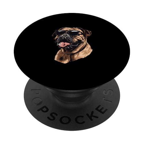 Bullmastiff Sonnenbrille Hunderasse Grafik PopSockets Klebender PopGrip von Funny Bullmastiff Dog Graphics Co.