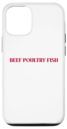 Hülle für iPhone 15 Funny Powered by Beef Geflügel Fisch Carnivore Diet von Funny Carnivore Diet Humor Designs