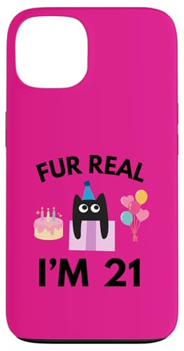 Pelz echte Katze Geburtstag 21. Jahre alt Katzenliebhaber 21. B-day Hülle für iPhone 13 von Funny Cat Birthday Co