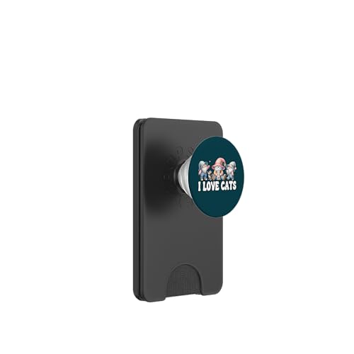 I Love Cats Gnome Dad Graphic Cat Grandpa With Cute Kitten PopSockets PopWallet für MagSafe von Funny Cat Lover Gnome Gifts For Women Men And Kids