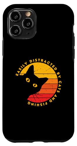 Lässt sich leicht von Katzen und Angeln ablenken – lustige sarkastische Katze Hülle für iPhone 11 Pro von Funny Cat Saying Gifts For Cat Lover