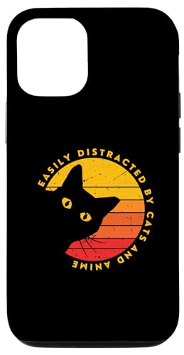 Leicht abgelenkt von Katzen und Anime – lustige sarkastische Katze Hülle für iPhone 12/12 Pro von Funny Cat Saying Gifts For Cat Lover