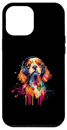 Hülle für iPhone 12 Pro Max Cavachon Lover Pop Art trägt Kopfhörer Lustiger Cavachon von Funny Cavachon Dog Lovers Designs