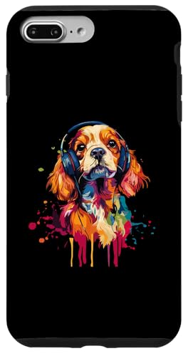 Hülle für iPhone 7 Plus/8 Plus Cavachon Lover Pop Art trägt Kopfhörer Lustiger Cavachon von Funny Cavachon Dog Lovers Designs