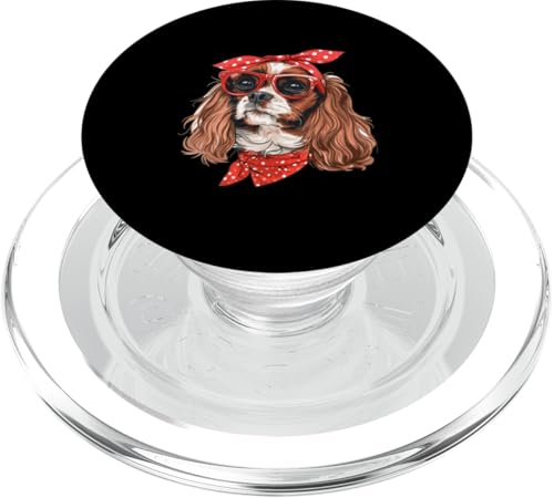 Cavalier King Charles Spaniel Mom Bandana Hunderasse Grafik PopSockets PopGrip für MagSafe von Funny Cavalier King Charles Spaniel Dog Graphics