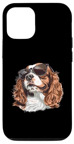 Hülle für iPhone 12/12 Pro Cavalier King Charles Spaniel Sonnenbrille Hunderasse Grafik von Funny Cavalier King Charles Spaniel Dog Graphics