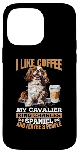 Hülle für iPhone 14 Pro Max Cavalier King Charles Spaniel Hunderasse Ich mag Kaffee von Funny Cavalier King Charles Spaniel Dog Graphics