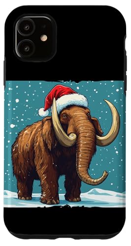 Hülle für iPhone 11 Festliches Mammut in Weihnachtsmann-Mode von Funny Christmas Mammoth