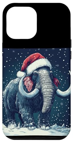 Hülle für iPhone 12 Pro Max Weihnachtsmammut verkleidet als Weihnachtsmann für lustige Festtage von Funny Christmas Mammoth