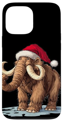 Hülle für iPhone 13 Pro Max Holiday Mammut mit Weihnachtsmannmütze Kostüm von Funny Christmas Mammoth