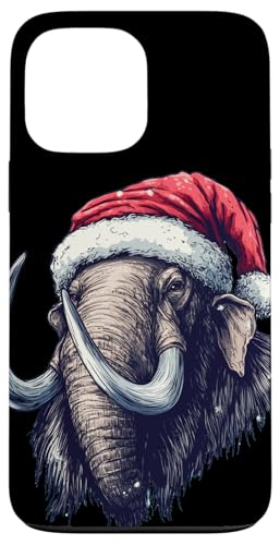 Hülle für iPhone 13 Pro Max Tolles Mammoth in Weihnachtsmannmütze für Weihnachtsfreude von Funny Christmas Mammoth