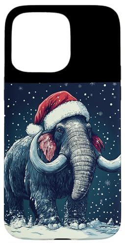 Hülle für iPhone 15 Pro Max Weihnachtsmammut verkleidet als Weihnachtsmann für lustige Festtage von Funny Christmas Mammoth