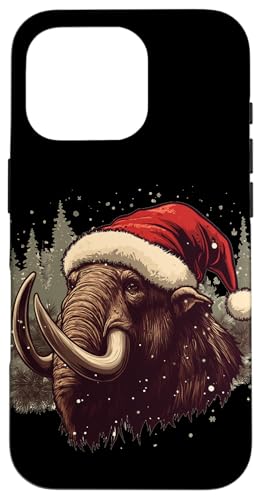 Hülle für iPhone 16 Pro Festliches Mammut mit Weihnachtsmannmütze für Erwachsene und Kinder von Funny Christmas Mammoth