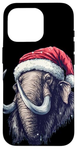 Hülle für iPhone 16 Pro Tolles Mammoth in Weihnachtsmannmütze für Weihnachtsfreude von Funny Christmas Mammoth